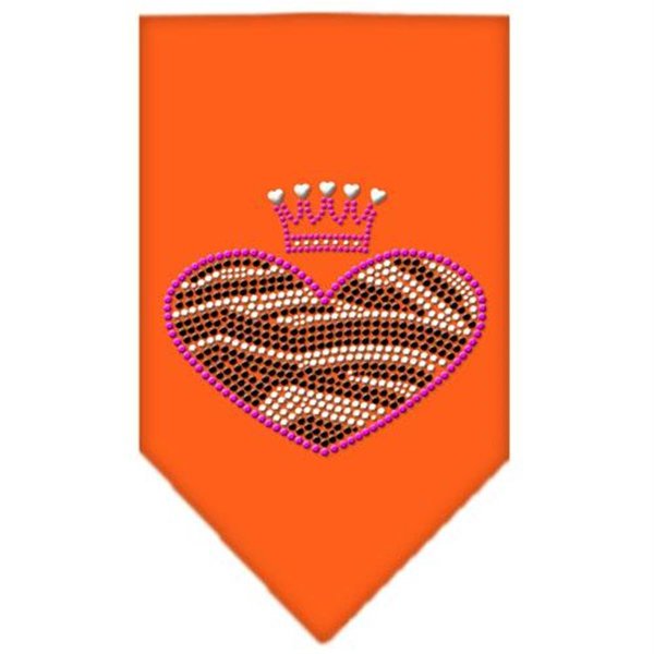 Unconditional Love Zebra Heart Rhinestone Bandana Orange Large UN760834